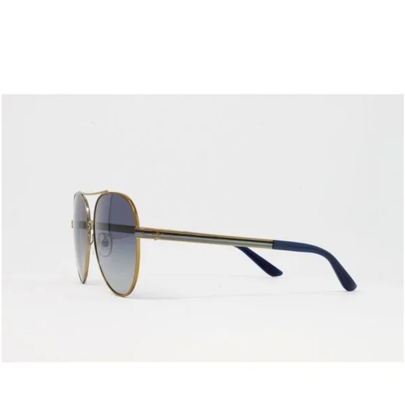 TORY BURCH blue/gold aviator sunglasses ❤️ - Picture 3 of 16